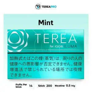 IQOS TEREA Mint Japan menthol tobacco sticks pack with fast delivery in Dubai.