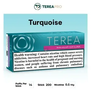IQOS TEREA Turquoise Menthol Italy sticks with toasted tobacco and light menthol cooling flavor UAE