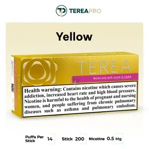 IQOS TEREA Yellow Italy carton pack 200 sticks for IQOS ILUMA devices available in UAE market