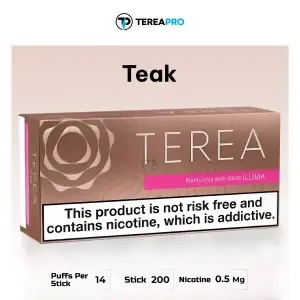 IQOS TEREA Teak Swiss sticks pack with smooth woody flavor in Umm Al Quwain UAE