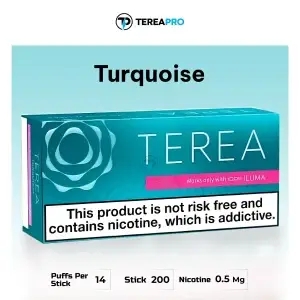 IQOS TEREA Turquoise Swiss smooth menthol tobacco sticks for IQOS ILUMA UAE