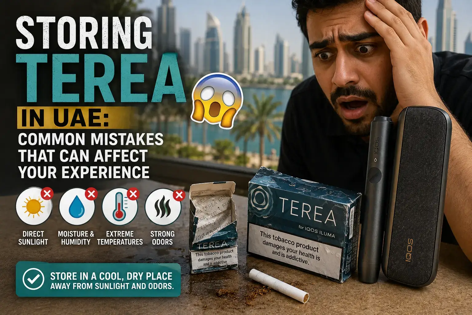 How to store TEREA in UAE heat safely in a cool, dry place