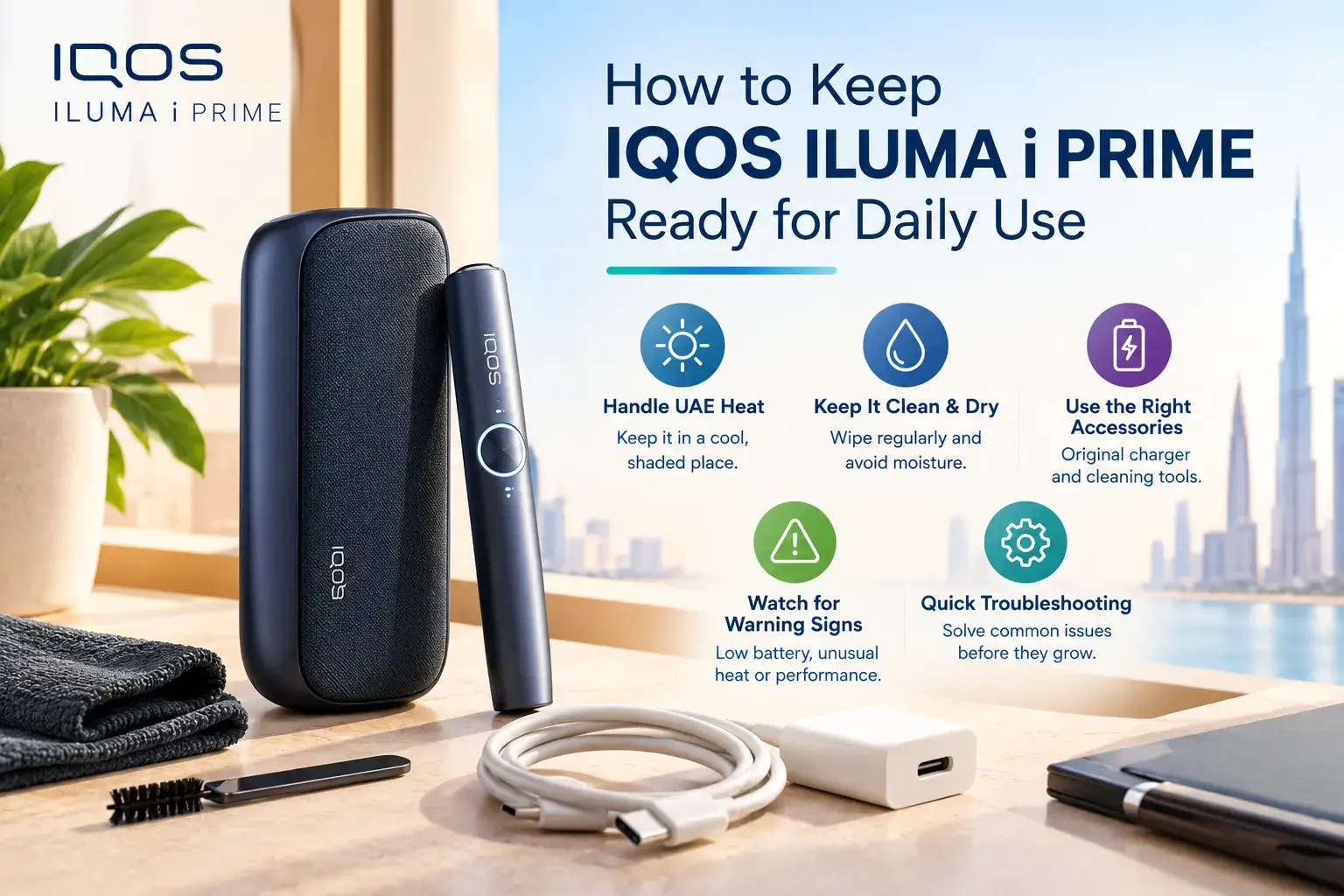 IQOS ILUMA i Prime ready for daily use with cleaning and care tips for UAE user