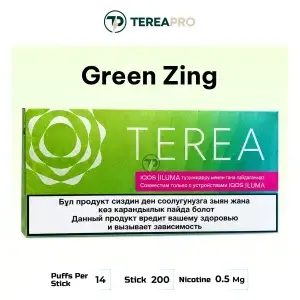 TEREA Green Zing Kyrgyzstan citrus menthol sticks pack in Abu Dhabi